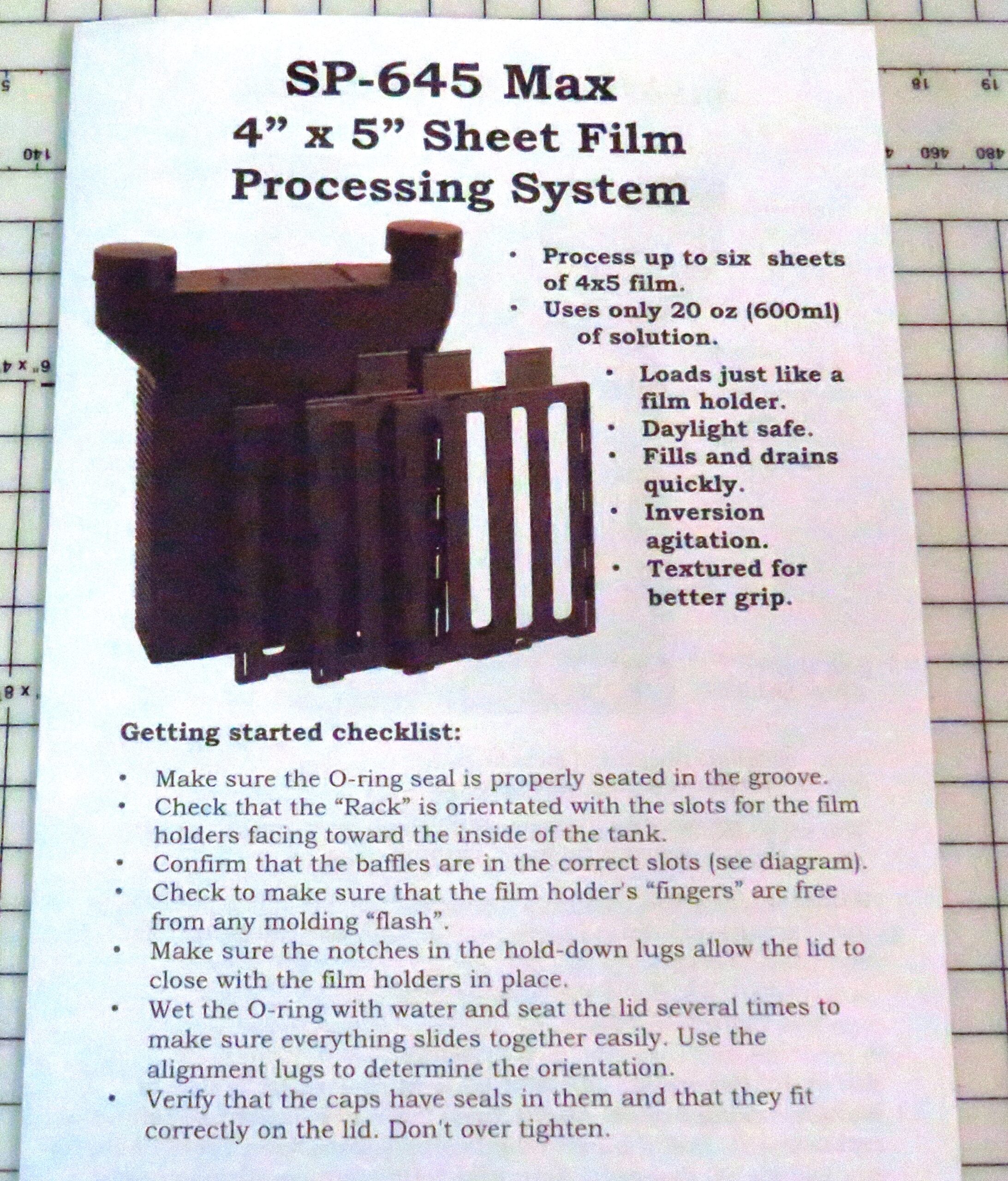 Stearman Press 5×4 6 Sheet Developing Tank SP-645